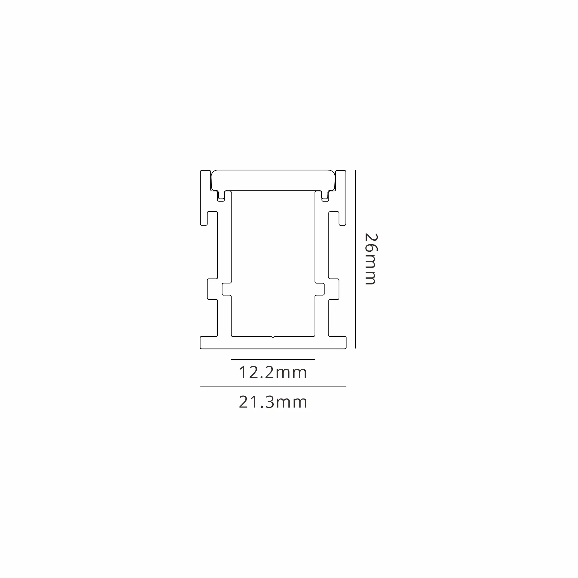 Tiras 2m, 21.3 x 26mm Floor Aluminium Profile With Diffuser And Accessories M8064  Mantra Fusion Tiras LED Profile